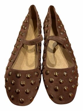 Madewell Brown Studded Mary Janes
